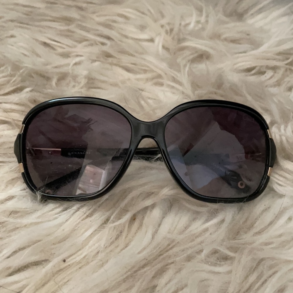 COACH SIENNA BLACK AND GOLD SUNGLASSES